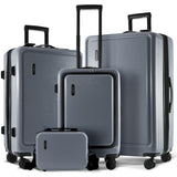 Hard Shell Luggage Sets with Spinner Wheels 4 Piece, Expandable Large Suitcases with TSA Lock, Travel Large Suitcase Set, Grey Luggage Set