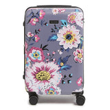 Hardside Rolling Suitcase Luggage, Parisian Bouquet Dark Gray, 22