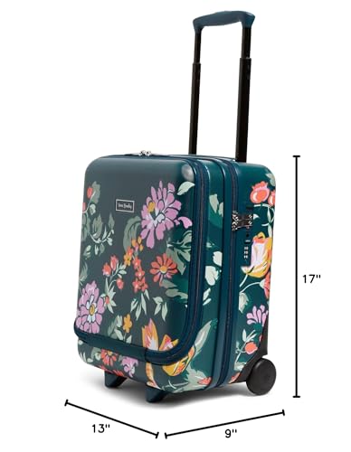 Hardside Underseat Rolling Suitcase Luggage, Fresh - Cut Floral Green