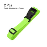HARFINGTON 2pcs Luggage Straps 1" x 118" Utility Luggage Connector Strap Nylon Adjustable Suitcase Belt with Buckle for Travel Outdoor Bag Luggage Packing Accessories, Fluorescent Green