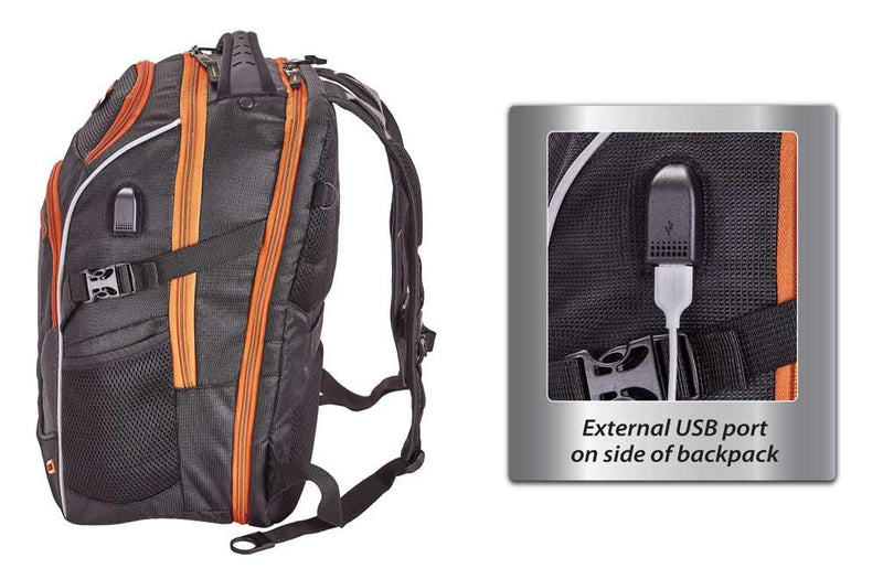 Harley - Davidson Renegade II Hi - Tech External USB Port Backpack - Rust/Black
