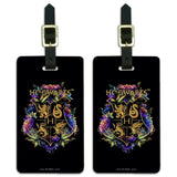 Harry Potter Hogwarts Floral Crest Luggage ID Tags Carry-On Cards - Set of 2