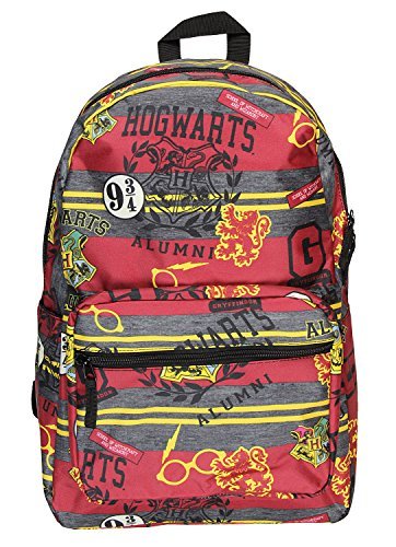 Harry Potter Hogwarts of Witchcraft and Wizardry Alumni Patch Gryffindor Allover Print Backpack Book Bag | Backpacks4Less