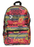 Harry Potter Hogwarts of Witchcraft and Wizardry Alumni Patch Gryffindor Allover Print Backpack Book Bag
