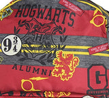 Harry Potter Hogwarts of Witchcraft and Wizardry Alumni Patch Gryffindor Allover Print Backpack Book Bag