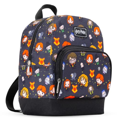 Harry Potter Mini Backpack - 10" Exclusive Woven Small Backpack with Front Pocket | Adjusts to Fit Adults, Teens, Kids
