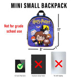 Harry Potter Mini Backpack for Kids Toddlers - 11" Iconic Woven Small Backpack Bundle w Button | Preschool Daycare Kindergarten | Fits Boys Girls Alike