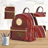 Harry Potter Mini Backpack, Platform 9-3/4 Hogwarts Express Small Travel Bag for Men and Women, Adjustable Straps, Burgundy, 9 Inch