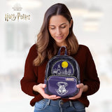 Harry Potter Mini Backpack with Coin Purse, Hogwarts Artifacts Design Small Travel Bag for Men and Women, Multi, 10 Inch