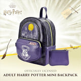 Harry Potter Mini Backpack with Coin Purse, Hogwarts Artifacts Design Small Travel Bag for Men and Women, Multi, 10 Inch