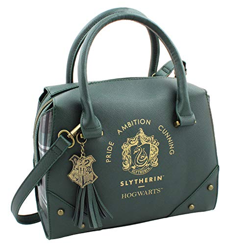 Harry Potter Purse Designer Handbag Hogwarts Houses Womens Top Handle Shoulder Satchel Bag Slytherin | Backpacks4Less