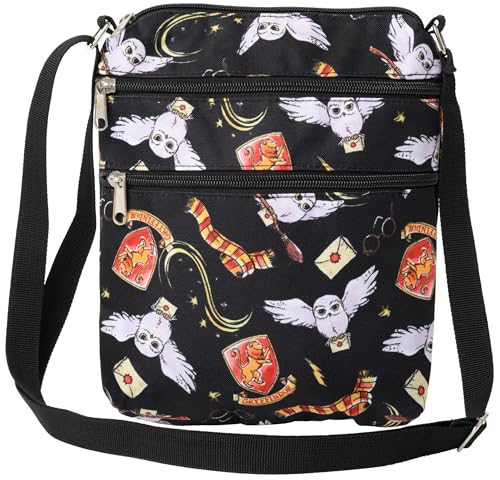 Harry Potter Womens Crossbody Bag Hogwarts Travel Purse Passport Gryffindor AOP | Backpacks4Less