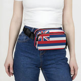Hawaii State Flag Hawaiian Hi Fashion Fanny Pack Waist Bag for Women Men Large Capacity Running Belt Bag Waist Pack with Adjustable Strap for Travel Vacation Running