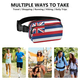 Hawaii State Flag Hawaiian Hi Fashion Fanny Pack Waist Bag for Women Men Large Capacity Running Belt Bag Waist Pack with Adjustable Strap for Travel Vacation Running