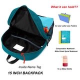 HawLander Little Kids Backpack for Boys or Girls, Toddler School Bag Fits 3 to 6 years old, D Green Blue, 15 Inch