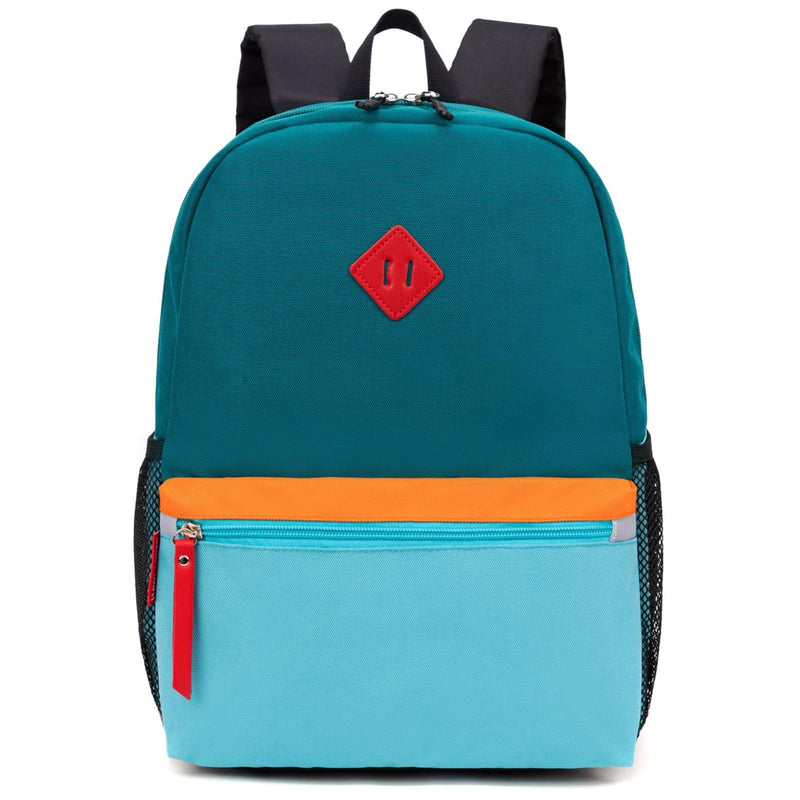 HawLander Little Kids Backpack for Boys or Girls, Toddler School Bag Fits 3 to 6 years old, D Green Blue, 15 Inch