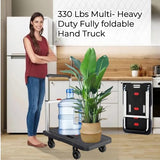 HBFBDRCT Folding Hand Truck, 330 Lbs Heavy Duty Luggage Cart, Portable Push cart Dolly with Adjustable Handle for Auto, Luggage, Personal, Travel, Moving Shopping and Office Use