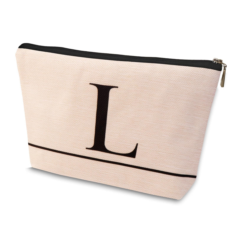 HDYHDY Letter A - Z Initial Personalized Makeup Bags, Birthday Gifts for Women, Monogrammed Gifts for Women Mom Sister Best Friend Bride Bridesmaid, Mothers Day, Christmas, Small Travel Cosmetic Bag (L)