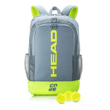 HEAD Core Tennis Backpack, Holds 2 Racquets, Padded Straps, Grey/Yellow