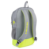 HEAD Core Tennis Backpack, Holds 2 Racquets, Padded Straps, Grey/Yellow