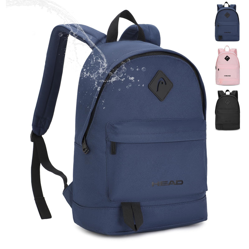 HEAD Waterproof Classic Backpack for Women & Men, 15.6" Laptop Casual Daypack, Small Basic Backpacks for College/Gym/Fitness/Travel/Daily