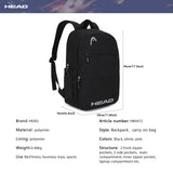 HEAD Waterproof Travel Backpack for Women & Men, Lightweight Laptop Backpack Computer Bags Fits 15.6 inch Notebook, Casual Daypack College Backpacks for Weekender Overnight/Sports Gym/Work/Fitness