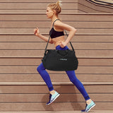 HEAD Women's Gym Duffel Bag, 32L Waterproof Travel Bag with Separate Shoe Compartment, 4 Ways to Carry, Multi - Pocket Sports Tote for Workout, Yoga, Weekender Trip & Business Travel (Black)