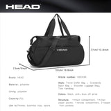 HEAD Women's Gym Duffel Bag, 32L Waterproof Travel Bag with Separate Shoe Compartment, 4 Ways to Carry, Multi - Pocket Sports Tote for Workout, Yoga, Weekender Trip & Business Travel (Black)