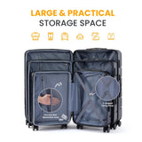 HealSmart Hardside Carry - On Luggage, Expandable Portable Hardshell Luggage with Spinner Wheels, Lightweight Suitcase TSA Lock, 20 Inch, Black