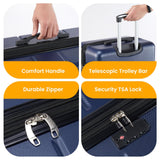 HealSmart Hardside Carry - On Luggage, Expandable Portable Hardshell Luggage with Spinner Wheels, Lightweight Suitcase TSA Lock, 28 Inch, Blue