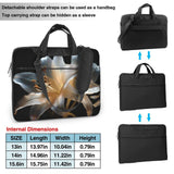 Heavy Lilies in Bloom Patterned 15.6 inch laptop crossbody bag and briefcase, easy to carry for business trips and work