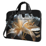 Heavy Lilies in Bloom Patterned 15.6 inch laptop crossbody bag and briefcase, easy to carry for business trips and work