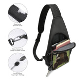 HEBVNJF Small Sling Backpack Travel Hiking Chest Bag Fanny Pack for Women Men Hi Bear Sit on The Lawn Outdoor Crossbody Bag