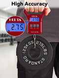 HEETA Fish Scale, 110lb/50kg Digital Portable Hanging Fishing Weight Scale with Backlit LCD Display, Luggage Scale with Non - Slip Large ABS Handle & 2 AAA Batteries, Fishing Gifts Gear for Men, Red