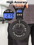 HEETA Fish Scale, 110lb/50kg Digital Portable Hanging Fishing Weight Scale with Backlit LCD Display, Luggage Scale with Non - Slip Large ABS Handle & 2 AAA Batteries, Fishing Gifts Gear for Men, Black