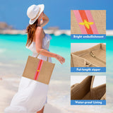 Hello Beaches Large Beach Bag Jute Woven Pink and Red. Beach Bags for women. Versatile tote use as a Pool bag or Work tote.