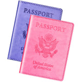 Herain Passport Holder for Travel Cruise Essentials 2 Pcs, Passport Cover Wallet Case Travel Gifts Women Men Family, Passports Book Holders Vacation Accessories Must Haves
