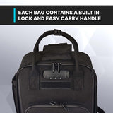 Herb Guard Black Mini Locking Backpack - With Built in Tray, YKK Zippers and More - Doubles as a Shoulder Sling Bag