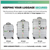 Hero Luggage Straps for Suitcases and Carry - On (2 - Pack) Heavy - Duty Secure Belts with 700+ lbs. Max Force Tension (Tropical Jungle)