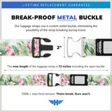 Hero Luggage Straps for Suitcases and Carry - On (2 - Pack) Heavy - Duty Secure Belts with 700+ lbs. Max Force Tension (Tropical Jungle)