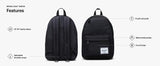 Herschel Supply Co. Unisex Classic Backpack, Black, 26L