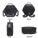 Hexagonal PU Ita Backpack, Clear Pin Window Crossbody Purse for Anime Fans
