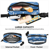 Hi_0snowflake on Blue Background Pattern Fanny Pack Crossbody Bags for Women Men Fashion Everywhere Belt Bag