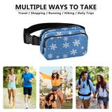 Hi_0snowflake on Blue Background Pattern Fanny Pack Crossbody Bags for Women Men Fashion Everywhere Belt Bag