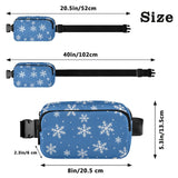 Hi_0snowflake on Blue Background Pattern Fanny Pack Crossbody Bags for Women Men Fashion Everywhere Belt Bag