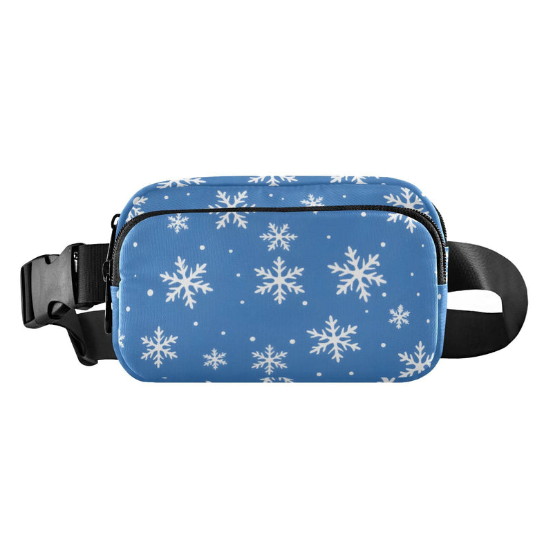 Hi_0snowflake on Blue Background Pattern Fanny Pack Crossbody Bags for Women Men Fashion Everywhere Belt Bag