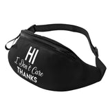 Hi I Don't Care Thanks Lumbar Pack Adjustable Travel Hiking Lumbar Pack, For Outdoor Sports Travel