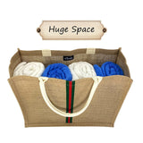 Hibala Woven Large Beach Bag Straw Beach Tote Handmade Weaving Shoulder Tassel Bag Handbag (Green Stripe)