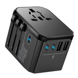 HICHOR Universal Travel Adapter International Plug - European Travel Plug Adapter Worldwide US AUS EU UK Spain Germany Ireland Italy - All-in-one Travel Outlet Power Adapter with 3 USB C 2 USB A