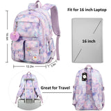Hidds Laptop Backpacks 16 Inch School Bag College Backpack Anti Theft Travel Casual Daypack Bags Cute Bookbags Large Colorfull Carry on Back Pack for Teens Girls Women Students (Tie - Dye Purple)